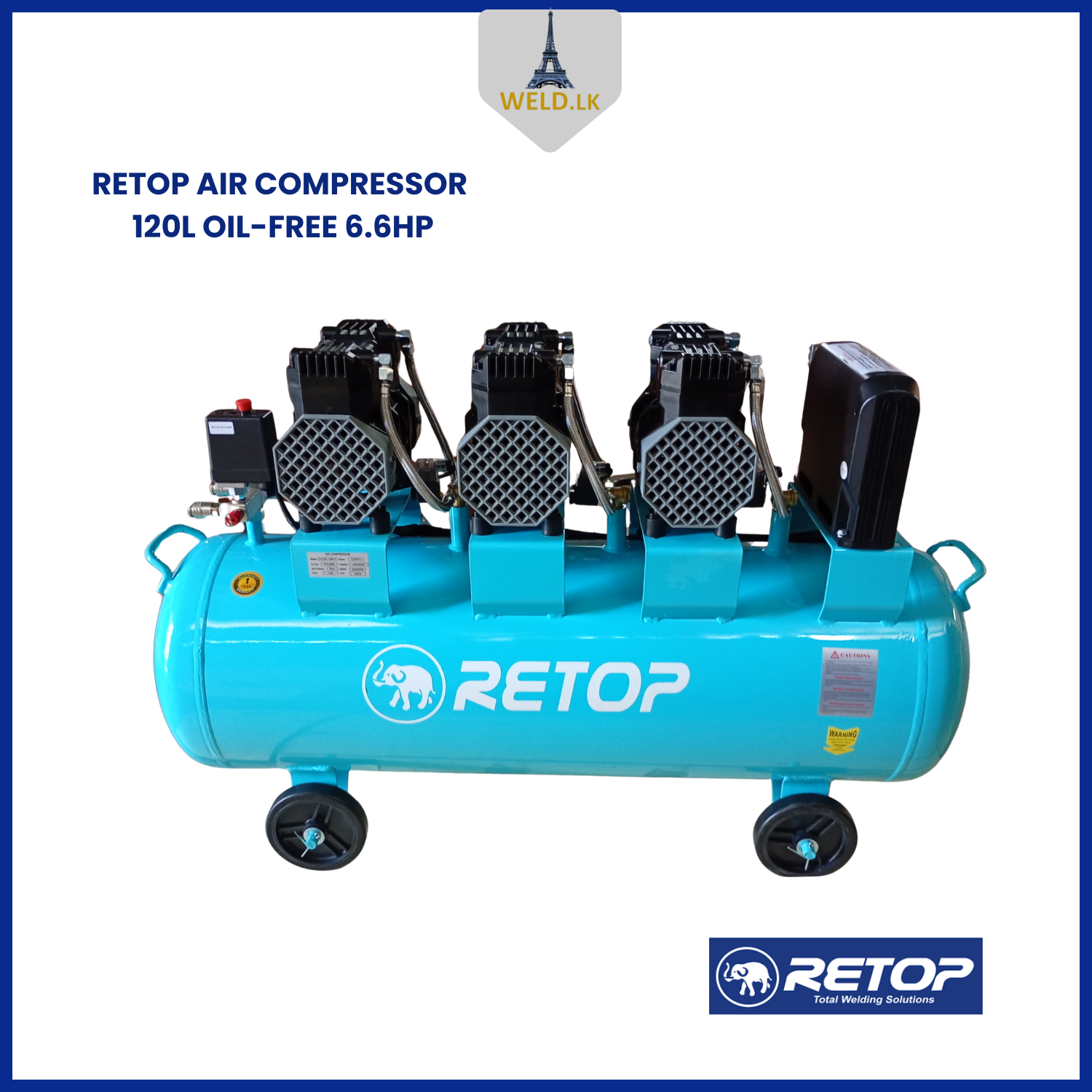 RETOP AIR COMPRESSOR 120L OIL-FREE 6.6 HP