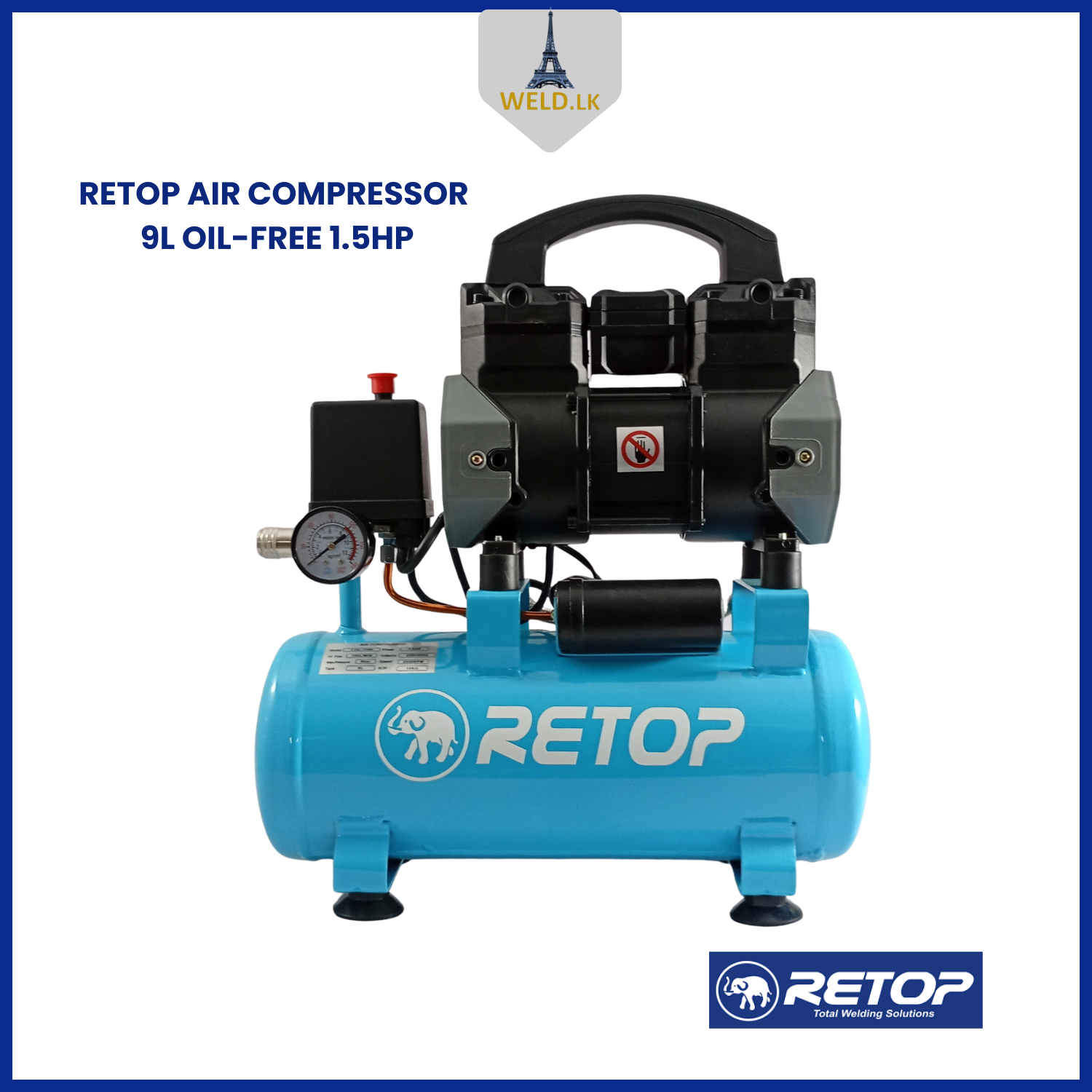 RETOP AIR COMPRESSOR 9L OIL-FREE 1.5HP